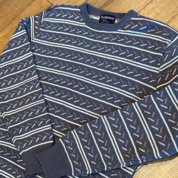 Vintage Tournament by Arrow Geometric Knit Sweater Men's Large - Picture 3 of 9